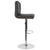 Bellagio Contemporary Adjustable Height Barstool With Accent Nail Trim In Black Leathersoft By Flash Furniture | Bar Stools | Modishstore - 2
