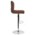 Bellagio Contemporary Adjustable Height Barstool With Accent Nail Trim In Brown Fabric By Flash Furniture | Bar Stools | Modishstore - 2