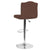Bellagio Contemporary Adjustable Height Barstool With Accent Nail Trim In Brown Fabric By Flash Furniture | Bar Stools | Modishstore - 3
