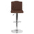 Bellagio Contemporary Adjustable Height Barstool With Accent Nail Trim In Brown Fabric By Flash Furniture | Bar Stools | Modishstore - 4