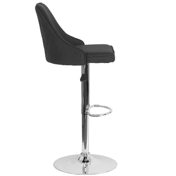 Trieste Contemporary Adjustable Height Barstool In Black Fabric By Flash Furniture | Bar Stools | Modishstore - 2