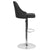 Trieste Contemporary Adjustable Height Barstool In Black Leathersoft By Flash Furniture | Bar Stools | Modishstore - 2