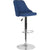 Trieste Contemporary Adjustable Height Barstool In Blue Fabric By Flash Furniture | Bar Stools | Modishstore