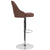 Trieste Contemporary Adjustable Height Barstool In Brown Fabric By Flash Furniture | Bar Stools | Modishstore - 2