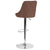Trieste Contemporary Adjustable Height Barstool In Brown Fabric By Flash Furniture | Bar Stools | Modishstore - 3