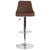 Trieste Contemporary Adjustable Height Barstool In Brown Fabric By Flash Furniture | Bar Stools | Modishstore - 4