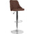 Trieste Contemporary Adjustable Height Barstool In Brown Fabric By Flash Furniture | Bar Stools | Modishstore