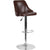 Trieste Contemporary Adjustable Height Barstool In Brown Leathersoft By Flash Furniture | Bar Stools | Modishstore