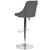 Trieste Contemporary Adjustable Height Barstool In Dark Gray Fabric By Flash Furniture | Bar Stools | Modishstore - 3