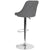 Trieste Contemporary Adjustable Height Barstool In Gray Leathersoft By Flash Furniture | Bar Stools | Modishstore - 3