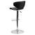Contemporary Cozy Mid-Back Black Vinyl Adjustable Height Barstool With Chrome Base By Flash Furniture | Bar Stools | Modishstore - 3