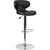Contemporary Cozy Mid-Back Black Vinyl Adjustable Height Barstool With Chrome Base By Flash Furniture | Bar Stools | Modishstore