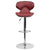 Contemporary Cozy Mid-Back Burgundy Vinyl Adjustable Height Barstool With Chrome Base By Flash Furniture | Bar Stools | Modishstore - 4
