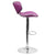 Contemporary Cozy Mid-Back Purple Vinyl Adjustable Height Barstool With Chrome Base By Flash Furniture | Bar Stools | Modishstore - 2