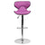 Contemporary Cozy Mid-Back Purple Vinyl Adjustable Height Barstool With Chrome Base By Flash Furniture | Bar Stools | Modishstore - 4