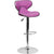 Contemporary Cozy Mid-Back Purple Vinyl Adjustable Height Barstool With Chrome Base By Flash Furniture | Bar Stools | Modishstore