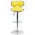 Contemporary Cozy Mid-Back Yellow Vinyl Adjustable Height Barstool With Chrome Base By Flash Furniture | Bar Stools | Modishstore - 4