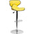 Contemporary Cozy Mid-Back Yellow Vinyl Adjustable Height Barstool With Chrome Base By Flash Furniture | Bar Stools | Modishstore