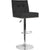 Ravello Contemporary Adjustable Height Barstool With Accent Nail Trim In Black Fabric By Flash Furniture | Bar Stools | Modishstore