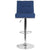 Ravello Contemporary Adjustable Height Barstool With Accent Nail Trim In Blue Fabric By Flash Furniture | Bar Stools | Modishstore - 4