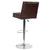 Ravello Contemporary Adjustable Height Barstool With Accent Nail Trim In Brown Leathersoft By Flash Furniture | Bar Stools | Modishstore - 3