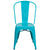 Commercial Grade Crystal Teal-Blue Metal Indoor-Outdoor Stackable Chair By Flash Furniture | Dining Chairs | Modishstore - 4
