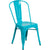 Commercial Grade Crystal Teal-Blue Metal Indoor-Outdoor Stackable Chair By Flash Furniture | Dining Chairs | Modishstore