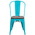Crystal Teal-Blue Metal Stackable Chair With Wood Seat By Flash Furniture | Dining Chairs | Modishstore - 4