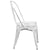 Commercial Grade Distressed White Metal Indoor-Outdoor Stackable Chair By Flash Furniture | Dining Chairs | Modishstore - 2