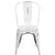Commercial Grade Distressed White Metal Indoor-Outdoor Stackable Chair By Flash Furniture | Dining Chairs | Modishstore - 4