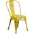 Commercial Grade Distressed Yellow Metal Indoor-Outdoor Stackable Chair By Flash Furniture | Dining Chairs | Modishstore