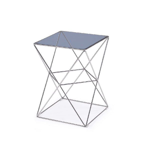 Vig Furniture Modrest Laser Contemporary Smoked Glass End Table | Modishstore | End Tables