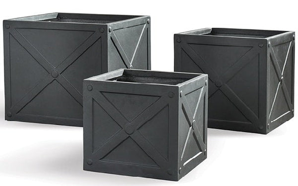 Fibreclay X Box Cubes “ Set of 3 by Napa Home & Garden