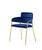 Vig Furniture Modrest Tessa Modern Blue Velvet & Gold Dining Chair (Set of 2) | Modishstore | Dining Chairs