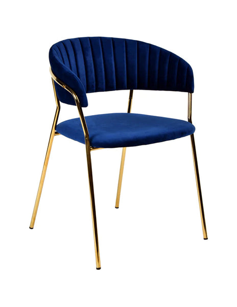 Vig Furniture Modrest Brandy Modern Blue Fabric Dining Chair (Set of 2)