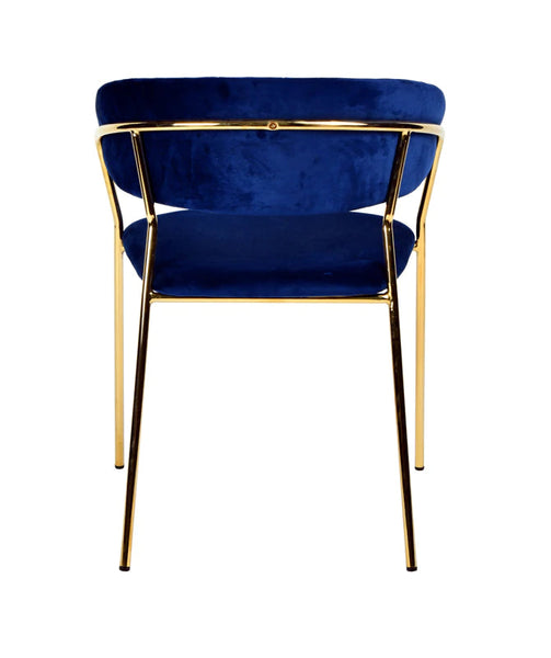 Vig Furniture Modrest Brandy Modern Blue Fabric Dining Chair (Set of 2)