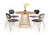 Vig Furniture Modrest Holly Modern Ash & Gold Round Dining Table | Modishstore | Dining Tables