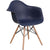 Alonza Series Navy Plastic Chair With Wooden Legs By Flash Furniture | Side Chairs | Modishstore