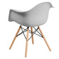 Alonza Series White Plastic Chair With Wooden Legs By Flash Furniture | Side Chairs | Modishstore - 3