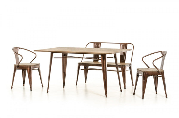 Vig Furniture Modrest Ford Modern Copper & Wood Dining Table | Modishstore | Dining Tables-2