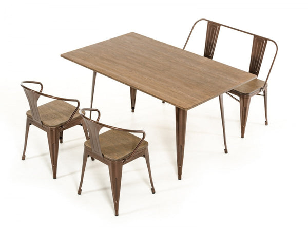 Vig Furniture Modrest Ford Modern Copper & Wood Dining Table | Modishstore | Dining Tables-4