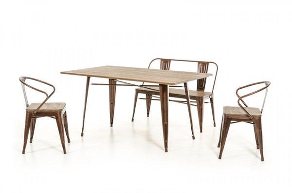 Vig Furniture Modrest Ford Modern Copper & Wood Dining Table | Modishstore | Dining Tables-3