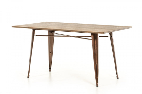 Vig Furniture Modrest Ford Modern Copper & Wood Dining Table | Modishstore | Dining Tables-6