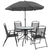 Nantucket 6 Piece Black Patio Garden Set With Table, Umbrella And 4 Folding Chairs By Flash Furniture | Outdoor Dining Sets | Modishstore - 2