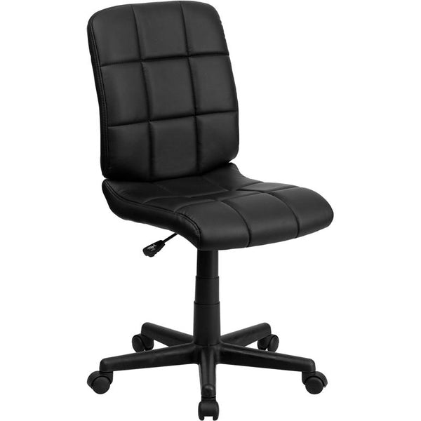 Mid-Back Black Quilted Vinyl Swivel Task Office Chair By Flash Furniture | Office Chairs | Modishstore