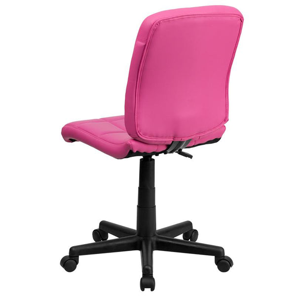 Mid-Back Pink Quilted Vinyl Swivel Task Office Chair By Flash Furniture | Office Chairs | Modishstore - 3