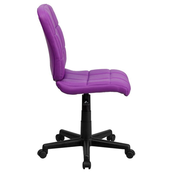 Mid-Back Purple Quilted Vinyl Swivel Task Office Chair By Flash Furniture | Office Chairs | Modishstore - 2