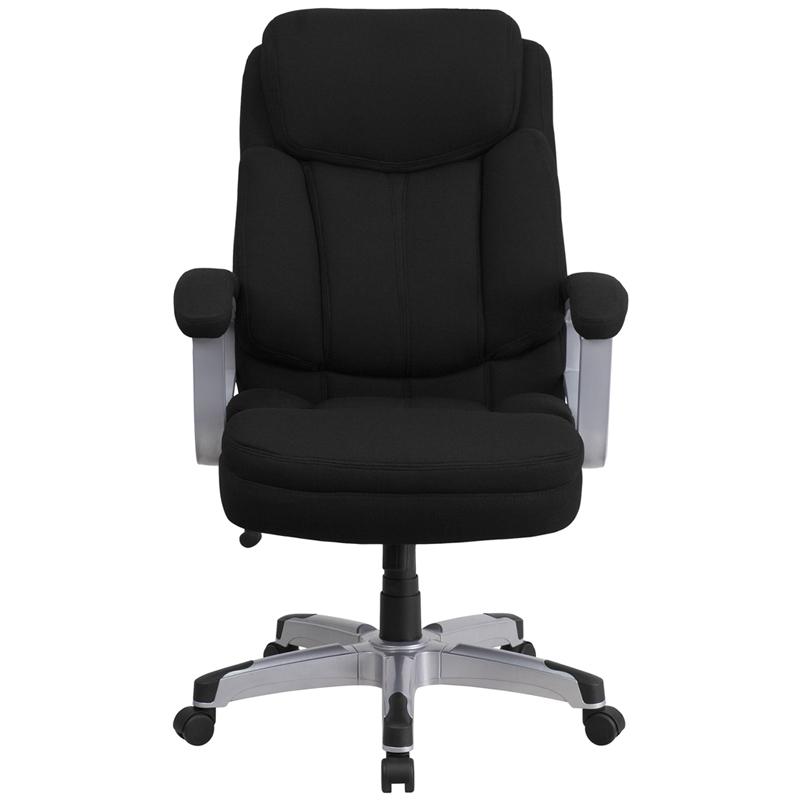 Hercules Series Big & Tall 500 Lb. Rated Black Fabric Executive Swivel Ergonomic Office Chair With Arms By Flash Furniture | Office Chairs | Modishstore - 4