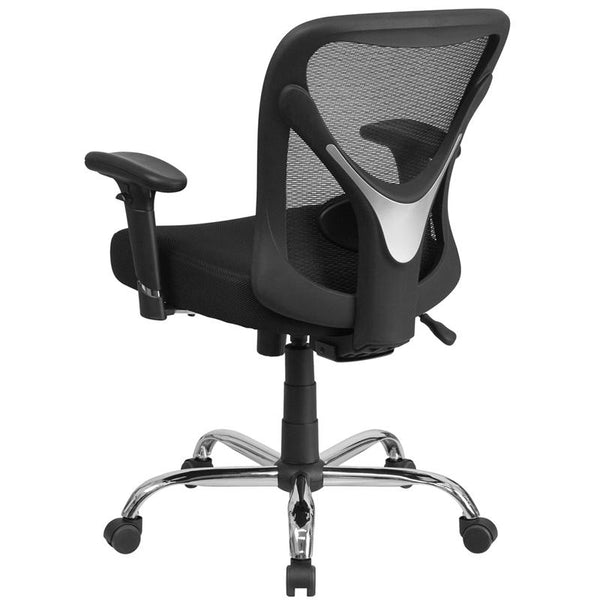 Big & Tall Office Chair | Adjustable Height Mesh Swivel Office Chair With Wheels By Flash Furniture | Office Chairs | Modishstore - 3