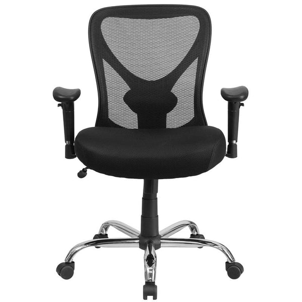 Big & Tall Office Chair | Adjustable Height Mesh Swivel Office Chair With Wheels By Flash Furniture | Office Chairs | Modishstore - 4